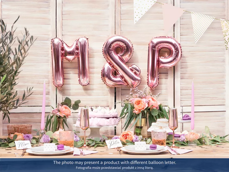 Palloncino lettera U rosa oro 35cm