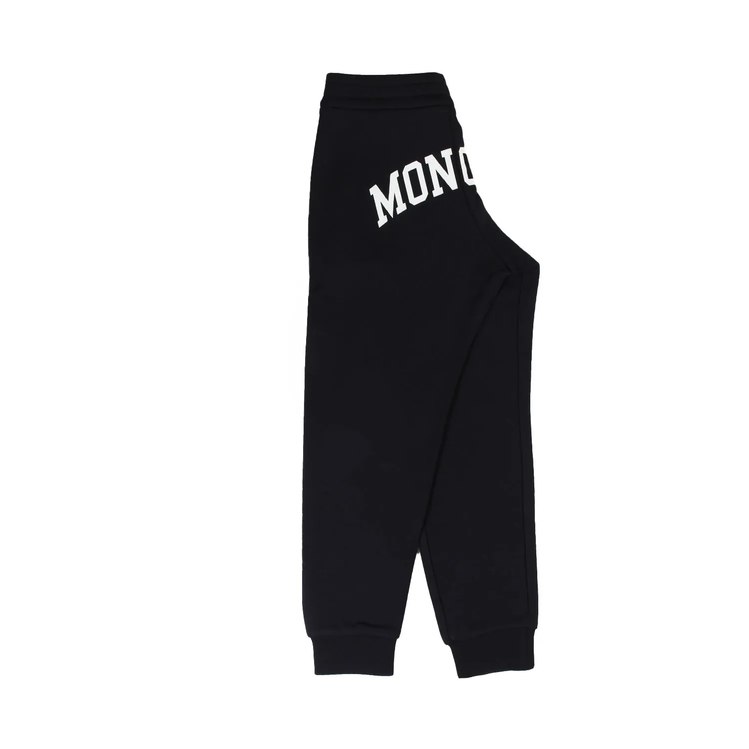Pantalone Felpa Moncler Blu Notte Con Logo Bianco