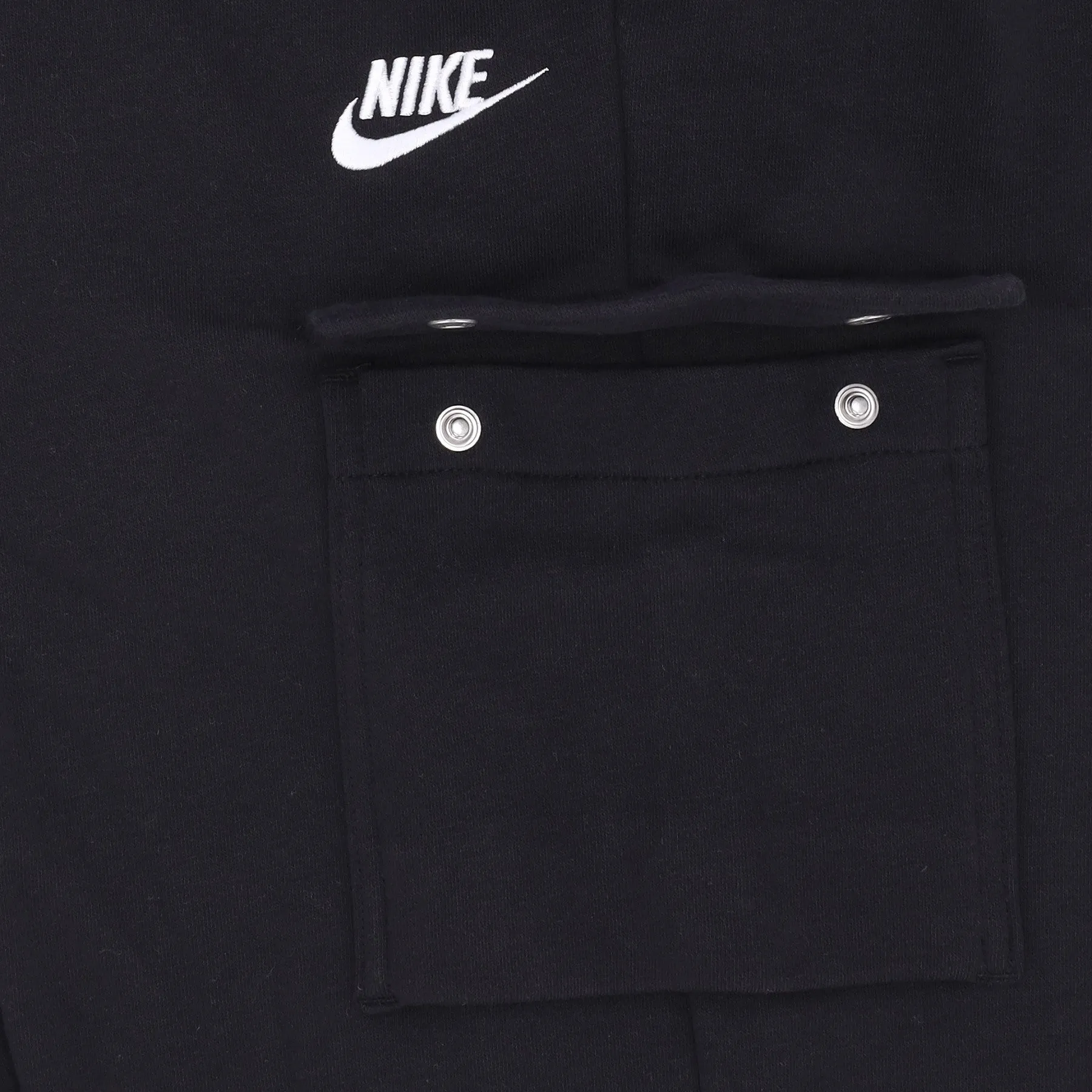 Pantalone Tuta Felpato Donna Sportswear Club Fleece Mid-rise Oversized Pant Cargo Black/white
