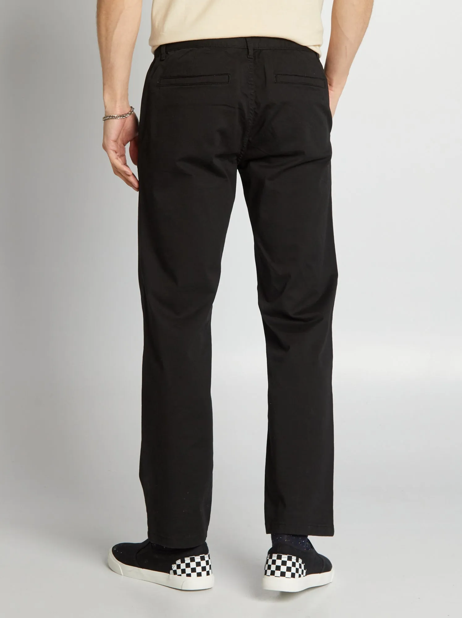 Pantaloni chino regular - NERO