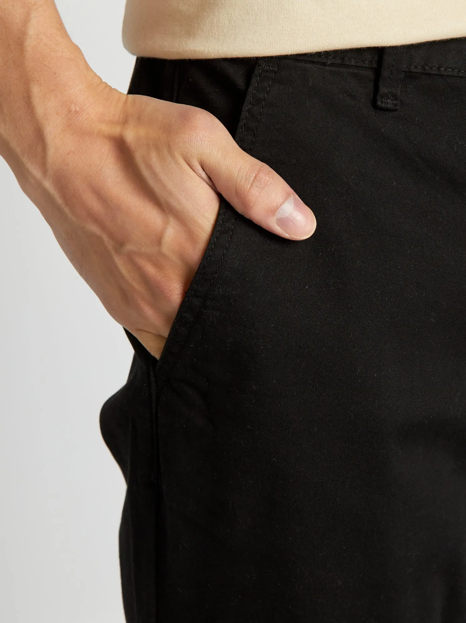 Pantaloni chino regular - NERO