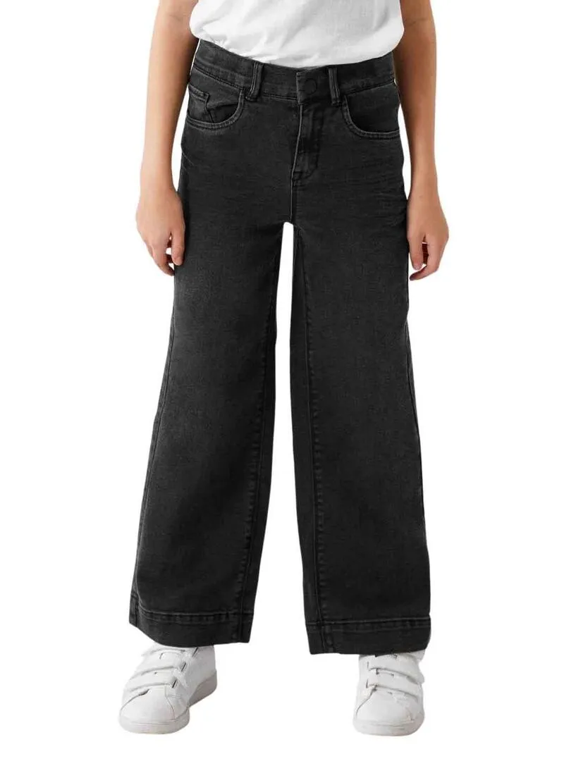 Pantaloni Jeans Name It Rosa Wide Nero Bambina