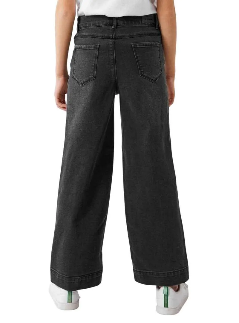Pantaloni Jeans Name It Rosa Wide Nero Bambina