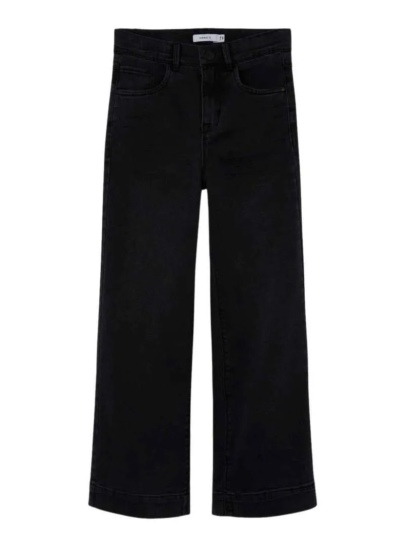 Pantaloni Jeans Name It Rosa Wide Nero Bambina