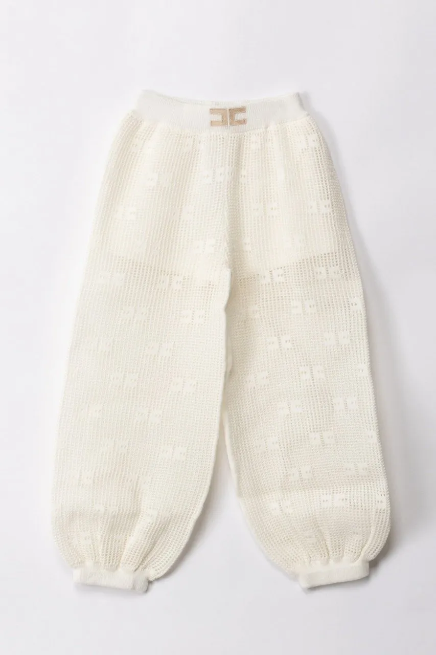 Pantaloni jogging in rete IVORY/SAND