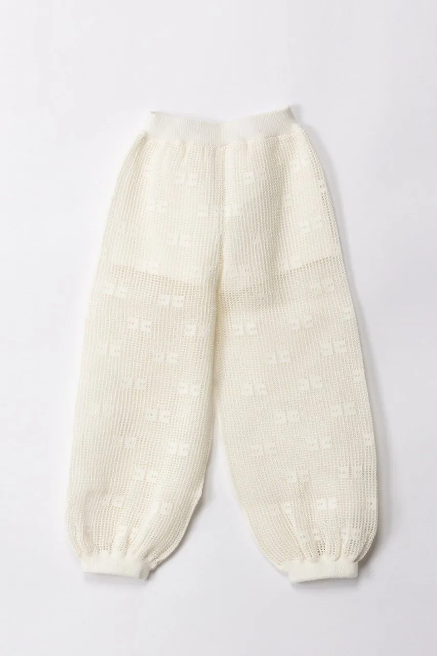 Pantaloni jogging in rete IVORY/SAND
