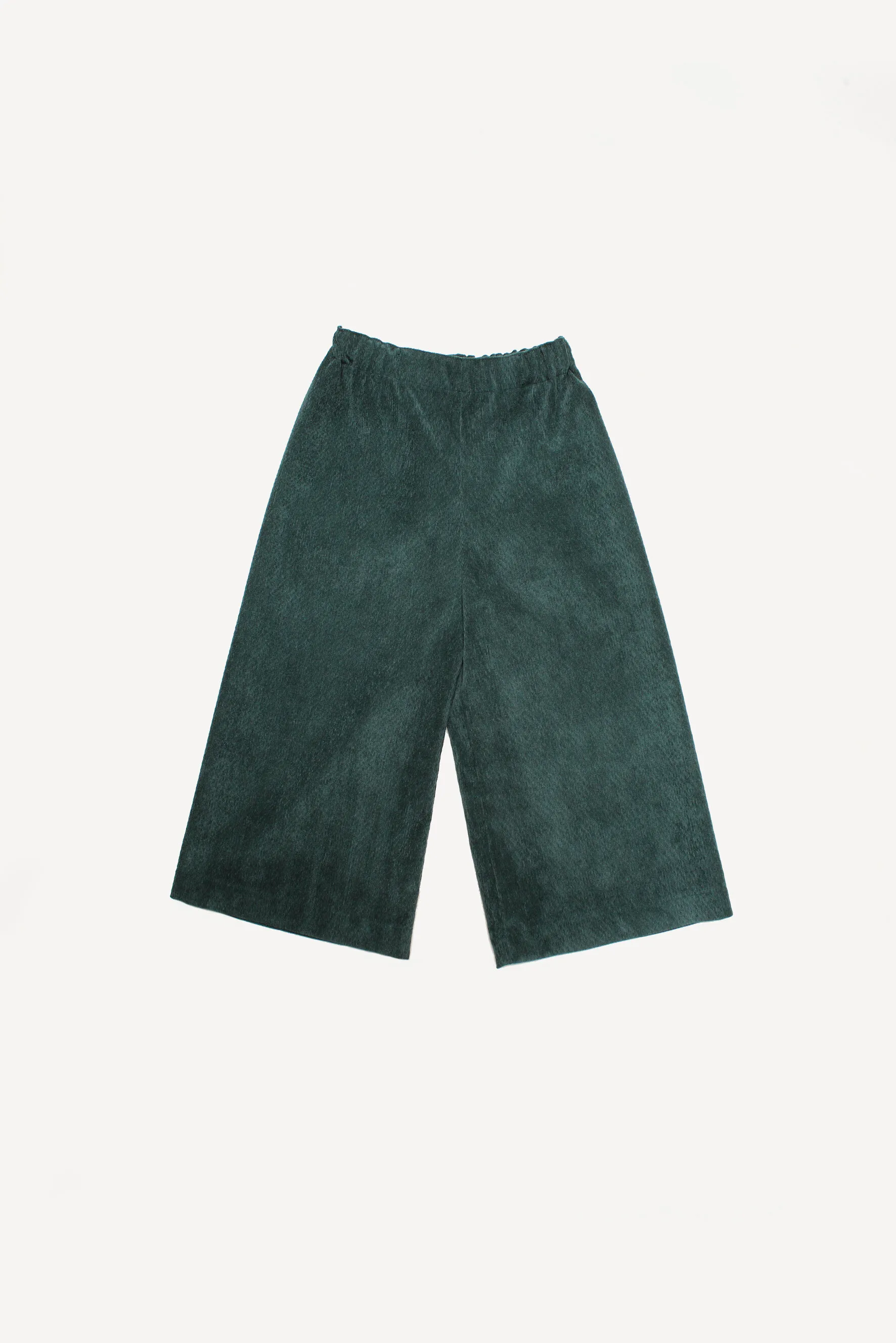 Pantaloni larghi bambina in velluto verde