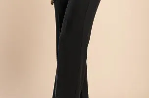 Pantaloni lunghi eleganti con gamba dritta, neri