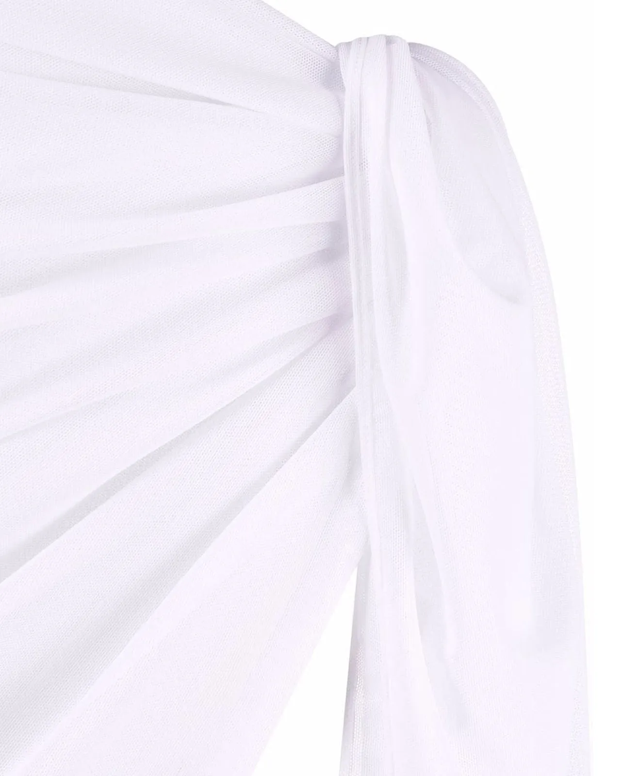 Pareo lungo mesh bianco