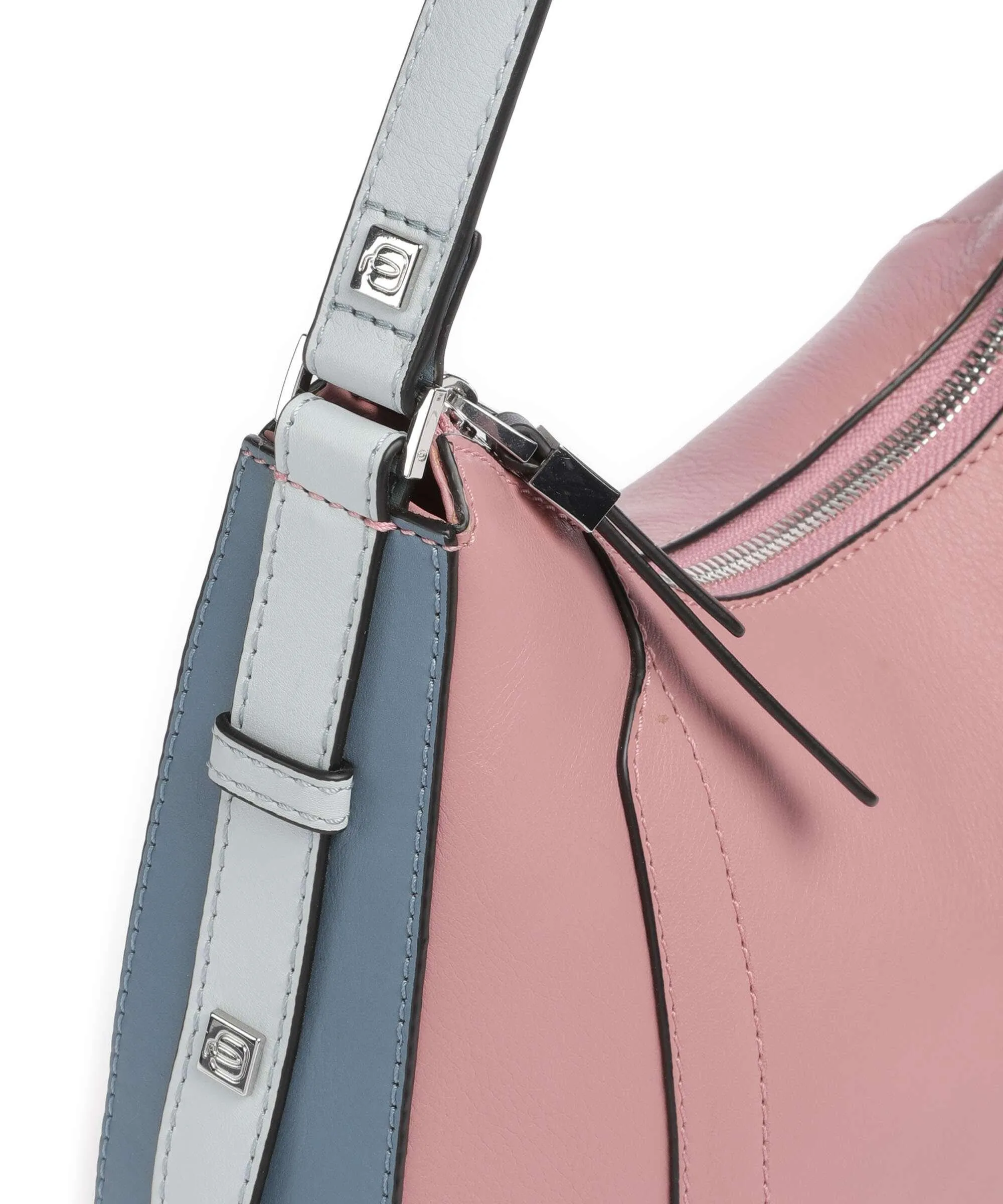  Piquadro Circle Borsa a spalla pelle di vacchetta finemente grana rosa  