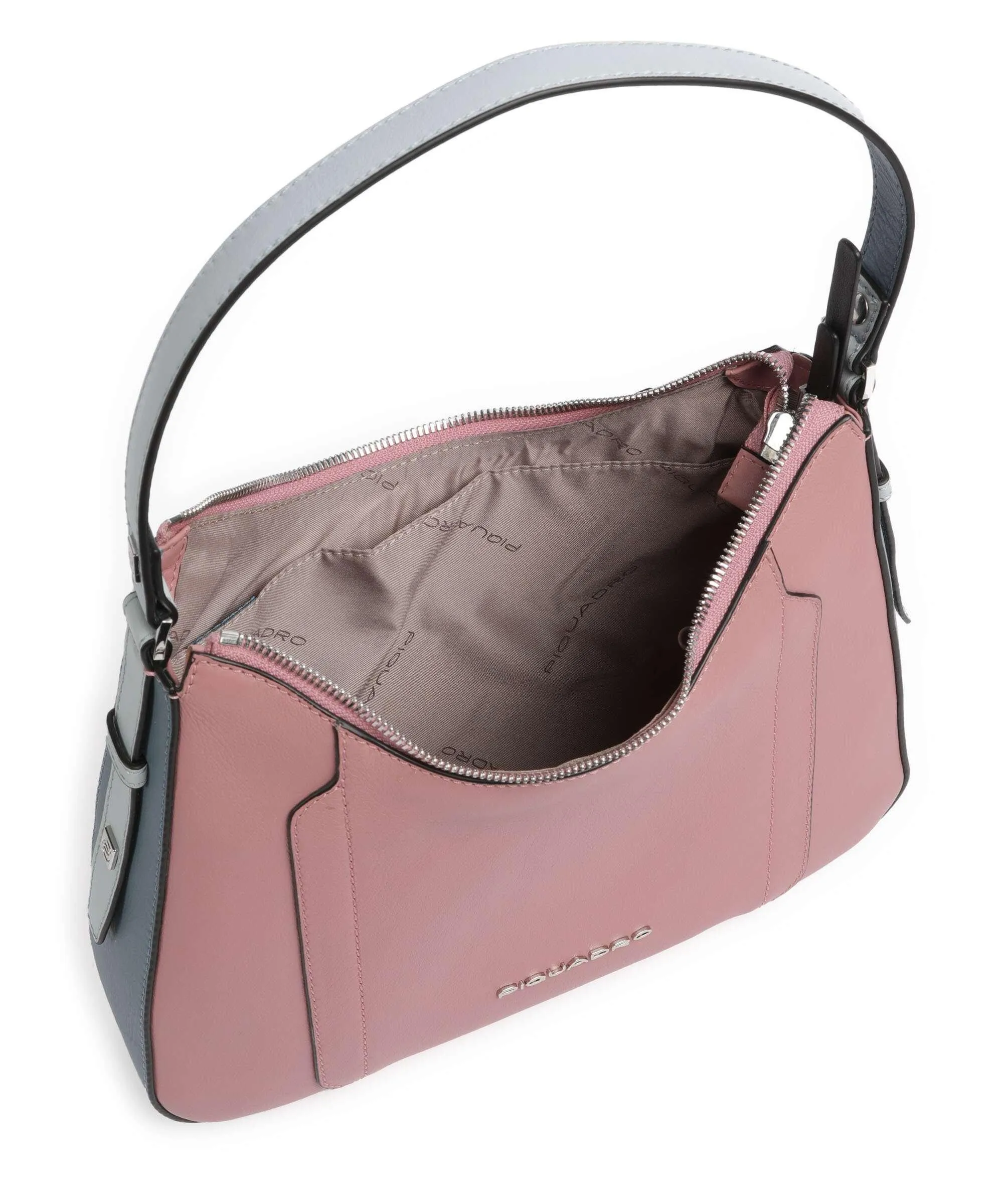  Piquadro Circle Borsa a spalla pelle di vacchetta finemente grana rosa  