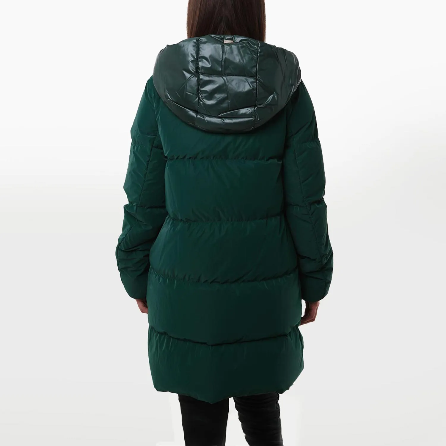 Piumino Lungo Herno Verde E Celeste