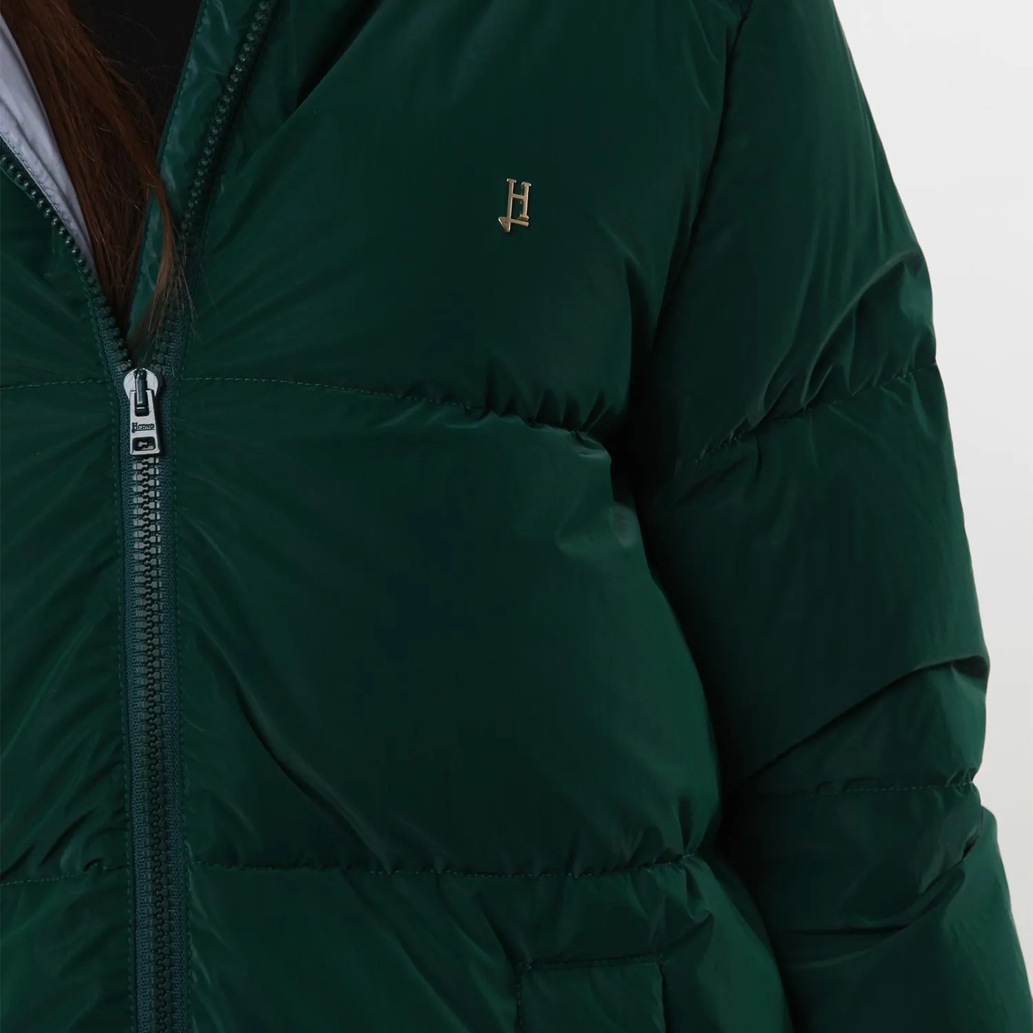 Piumino Lungo Herno Verde E Celeste