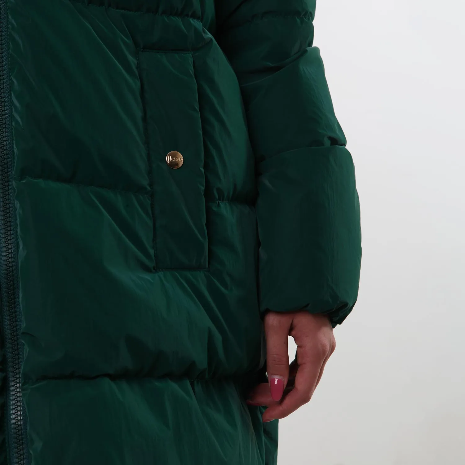 Piumino Lungo Herno Verde E Celeste