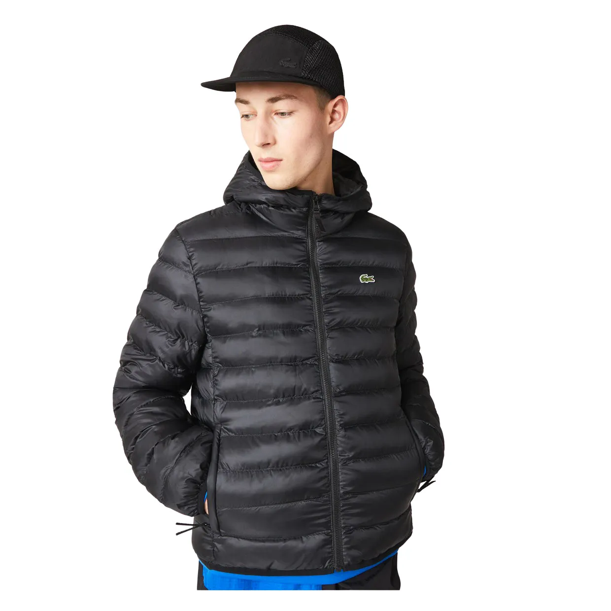 Piumino Uomo Lacoste Cappuccio Imbottito Nero