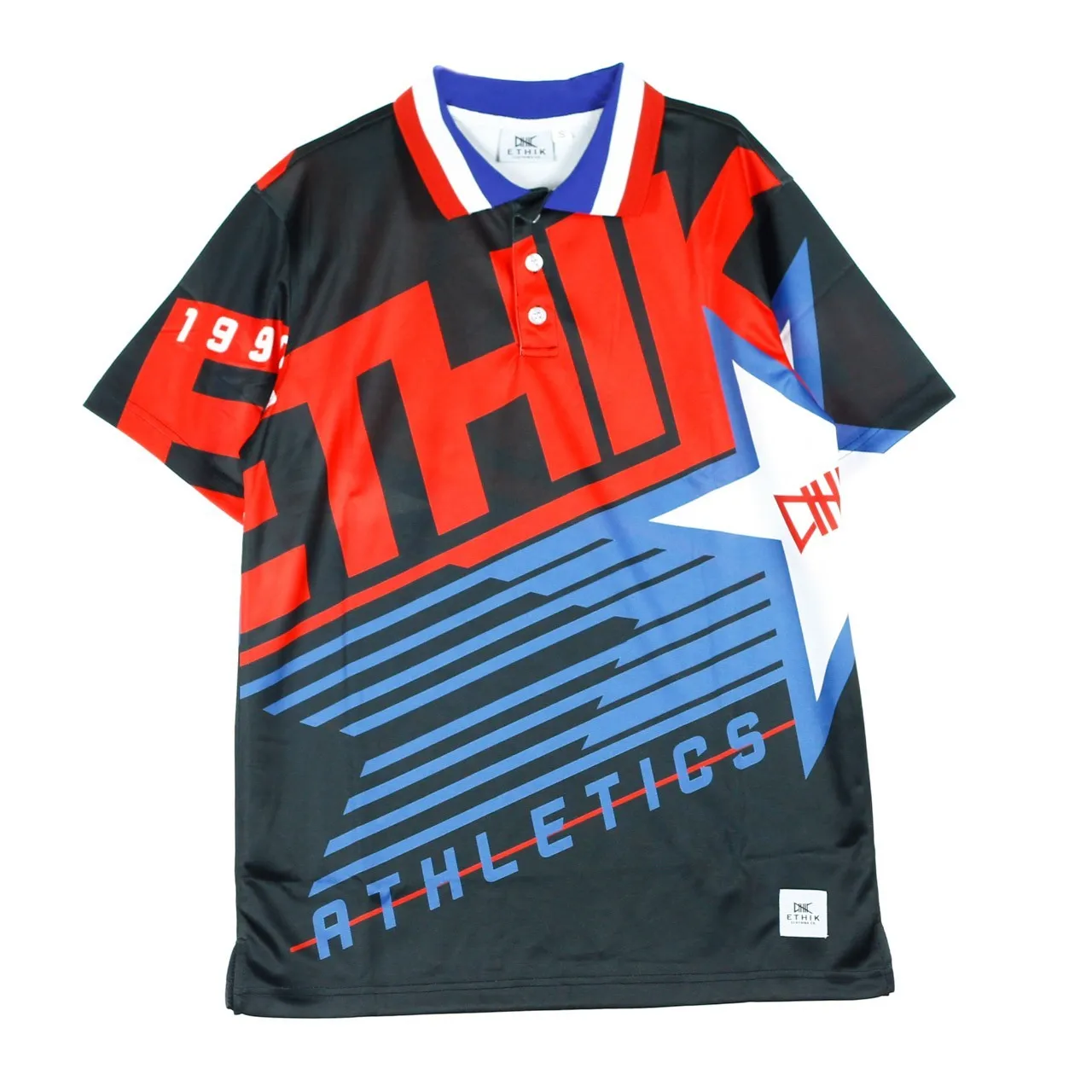 Polo Manica Corta Uomo Athletics Retro Black