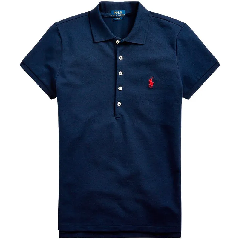 Polo slim fit stretch Newport Navy con pony 