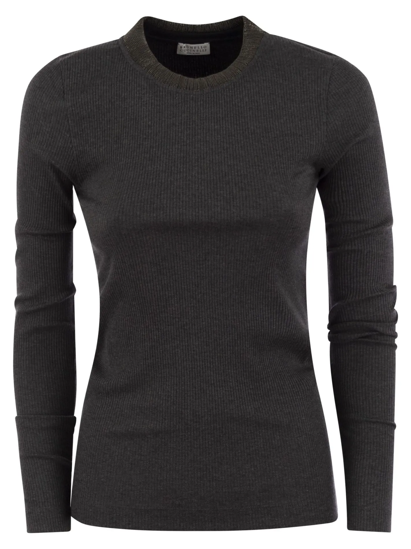 Ribbed stretch cotton jersey
