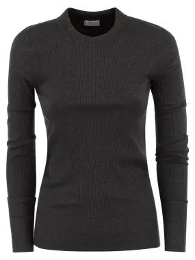 Ribbed stretch cotton jersey