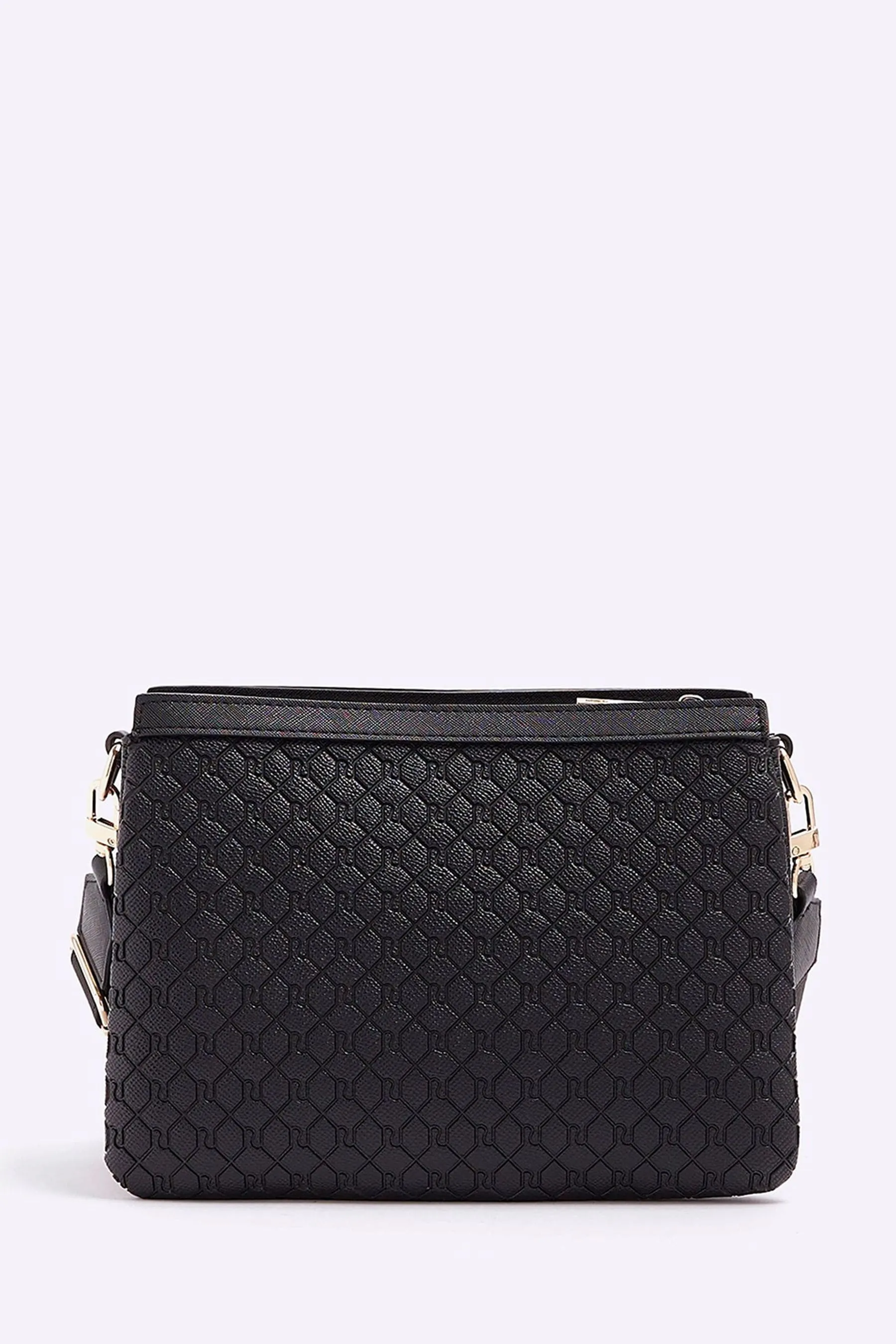 River Island - Borsa a tracolla con monogramma