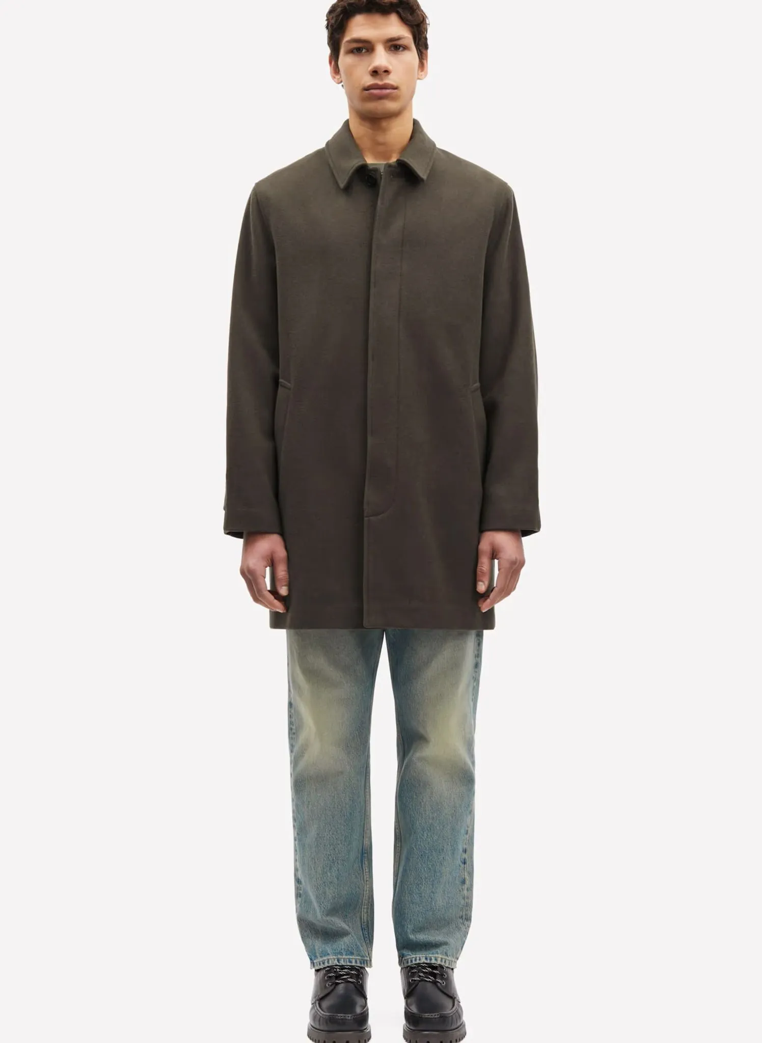  SAMSOE SAMSOE   SALABBY - Cappotto collo classico in misto lana | Verde