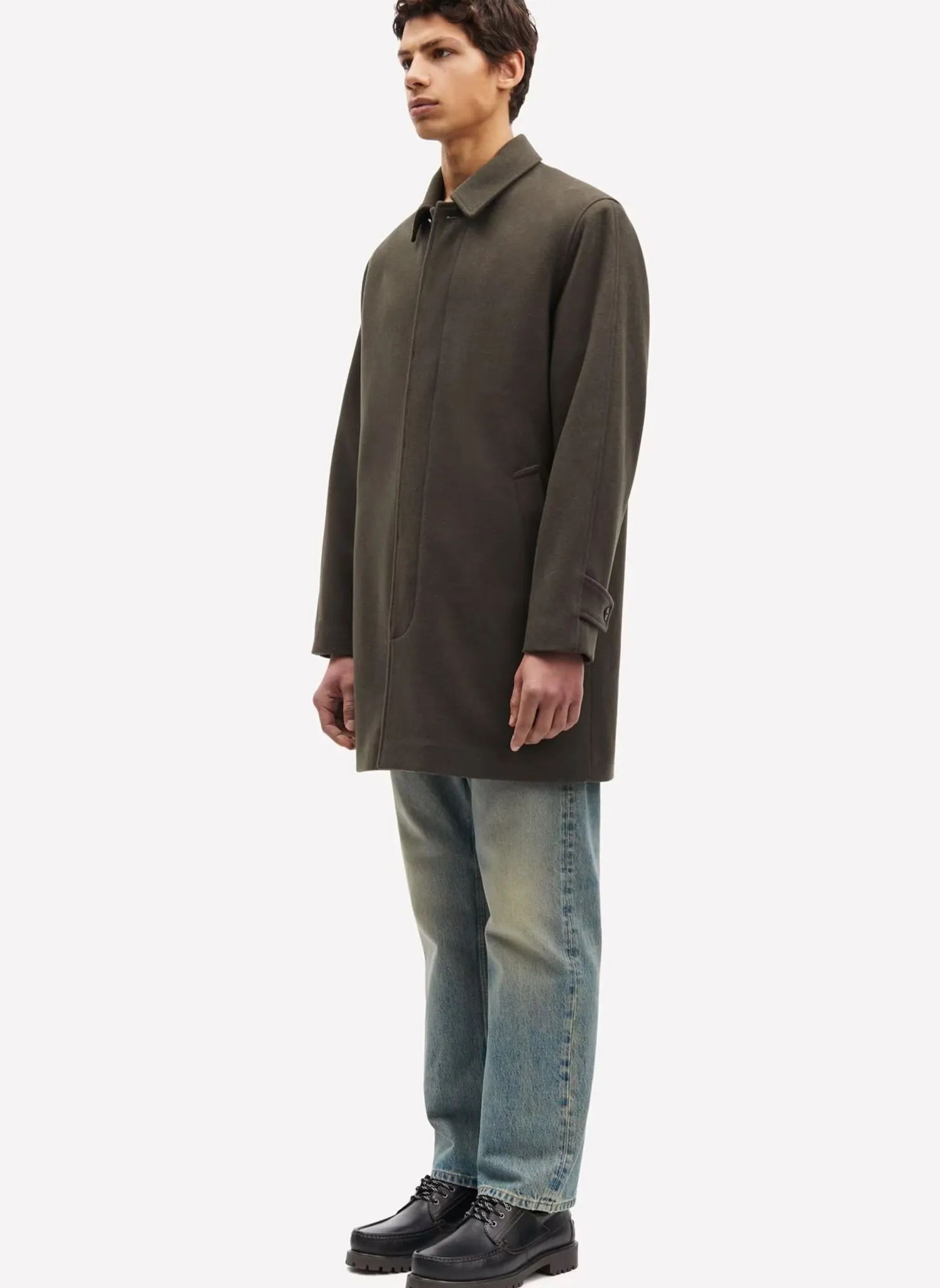  SAMSOE SAMSOE   SALABBY - Cappotto collo classico in misto lana | Verde