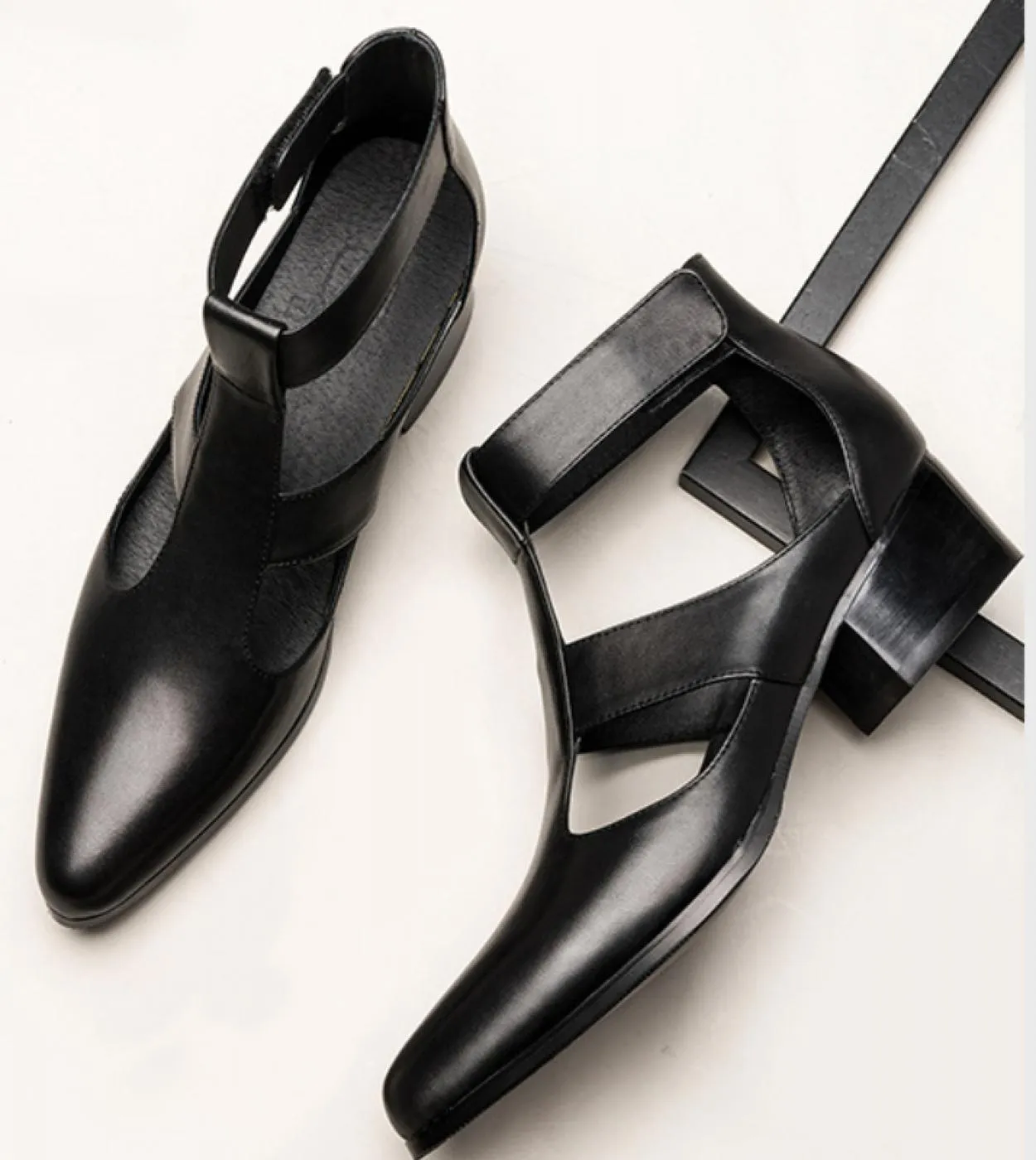 Scarpe col tacco alto da uomo italiano Scarpe eleganti con tacco alto Scarpe con tacco alto in pelle da uomo Scarpe eleganti da
