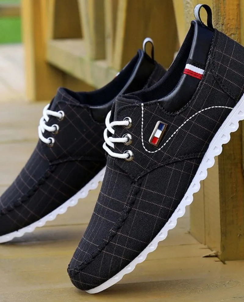 Scarpe da passeggio da uomo Traspirante Comodo Casual Tela Guida Scarpe piatte con lacci Mocassini leggeri Sneakers da uomo Fo