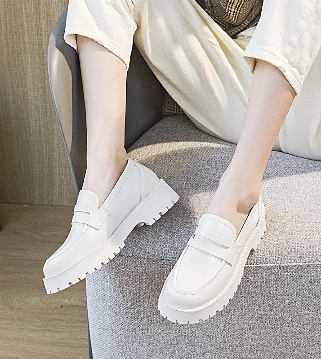 Scarpe primavera estate donna stile britannico 2022 nuovi mocassini casual stile college con suola spessa scarpe moda in vera pe