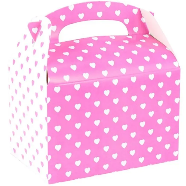 Scatola di cuori bianchi e rosa