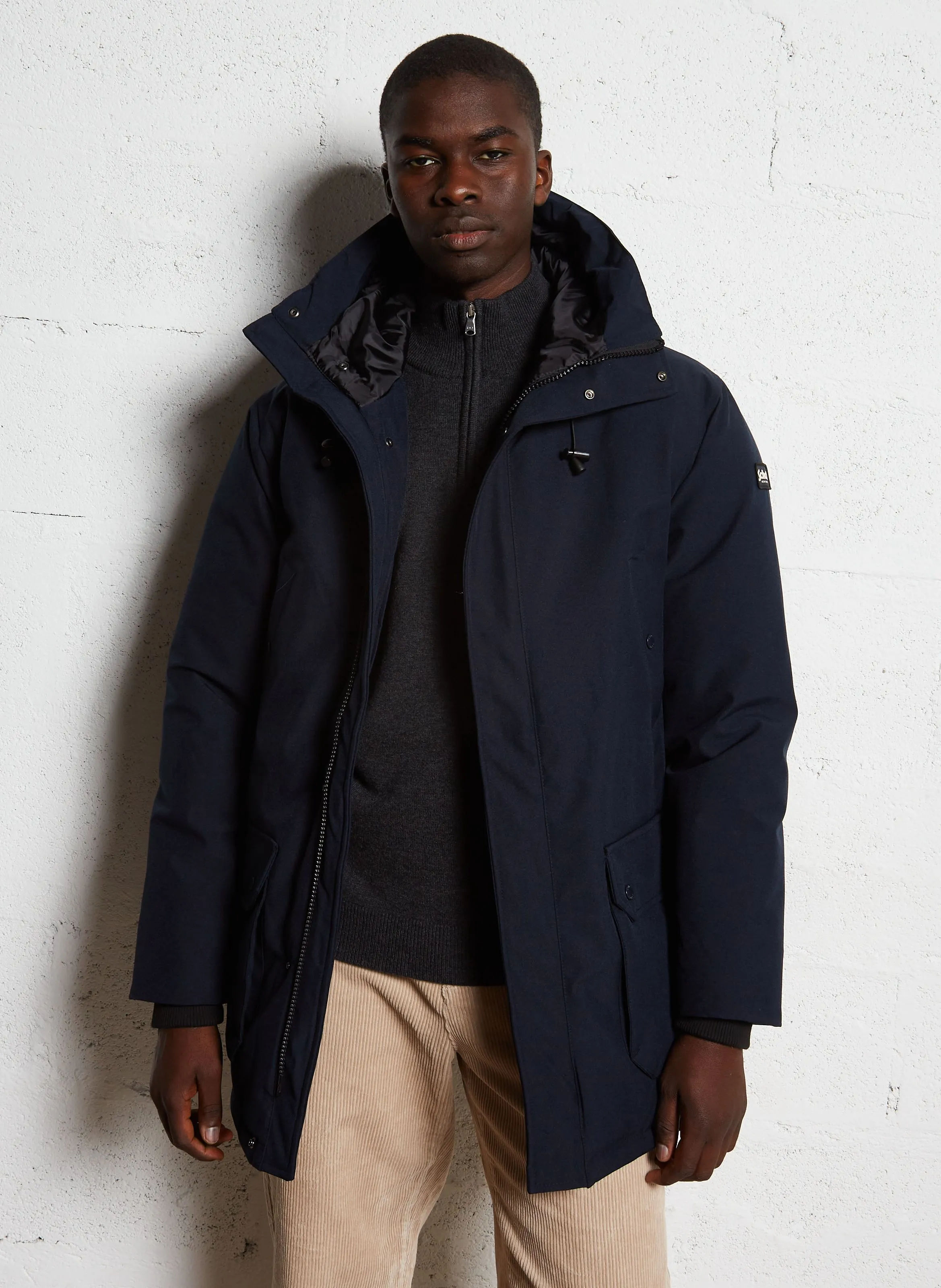  SCHOTT   Cappotto a collo alto con cappuccio | Blu