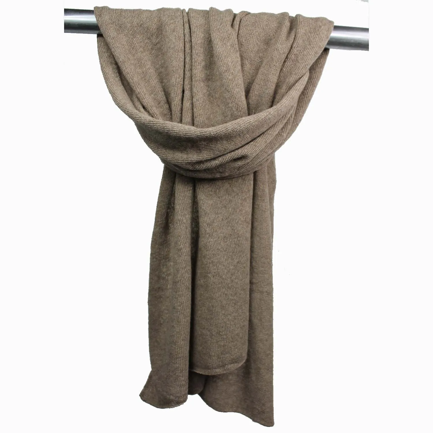 Sciarpa maglia lana e cashmere colore tortora