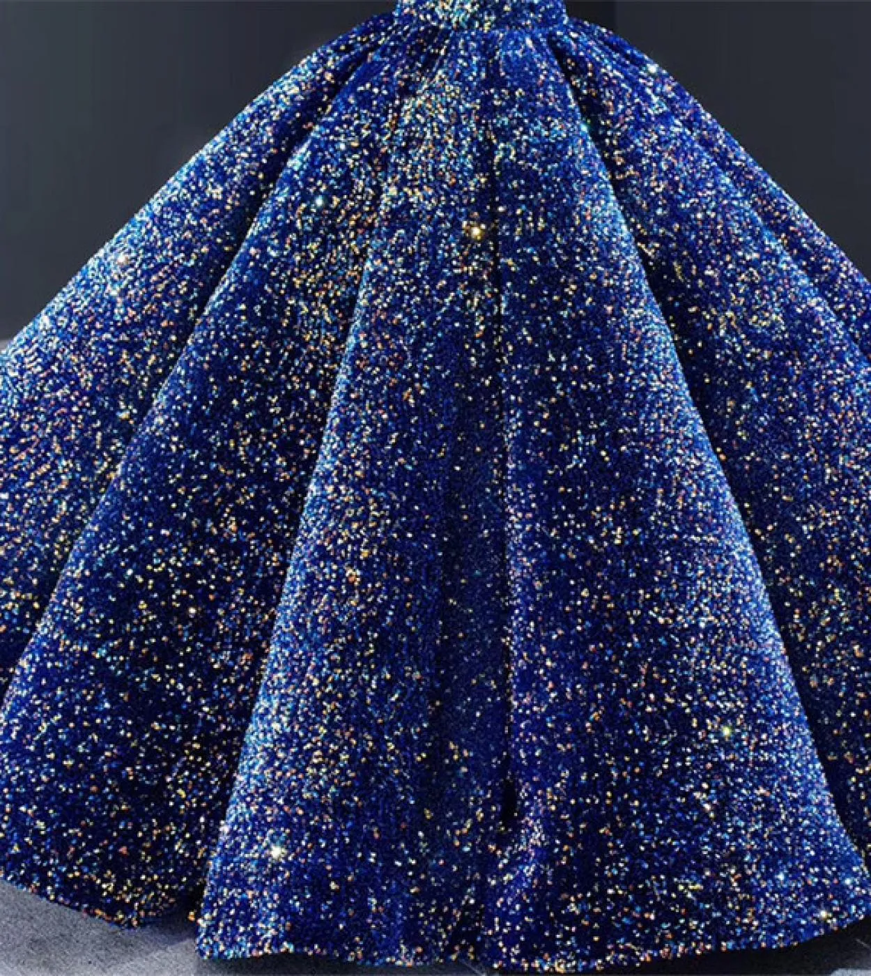 Serene Hill Indigo Blue Gold Abiti da sposa di lusso con paillettes maniche lunghe Abito da sposa Plus Size Donna Ha2466 Custom