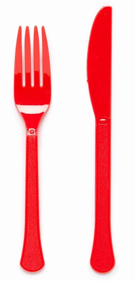 Servizio posate rosso 24 pezzi