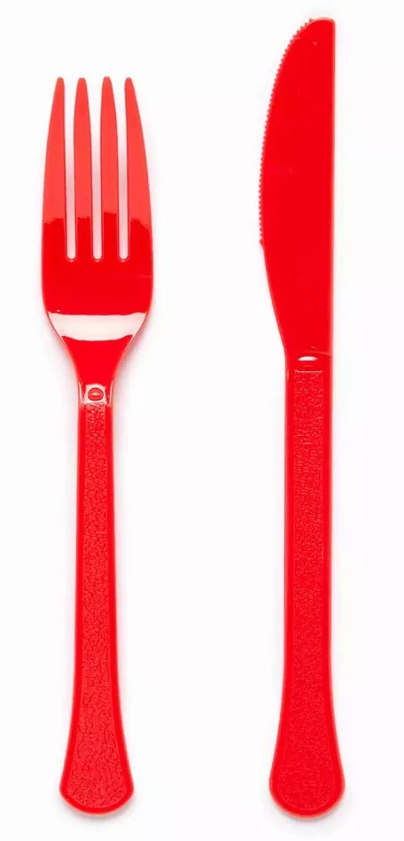 Servizio posate rosso 24 pezzi