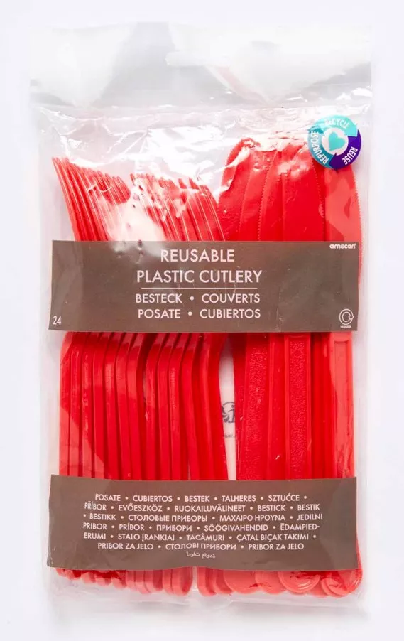 Servizio posate rosso 24 pezzi