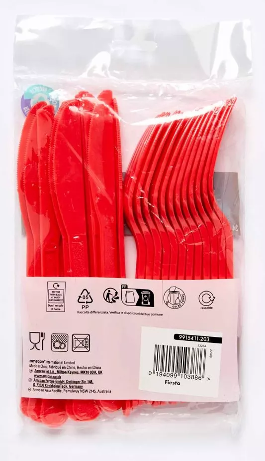 Servizio posate rosso 24 pezzi