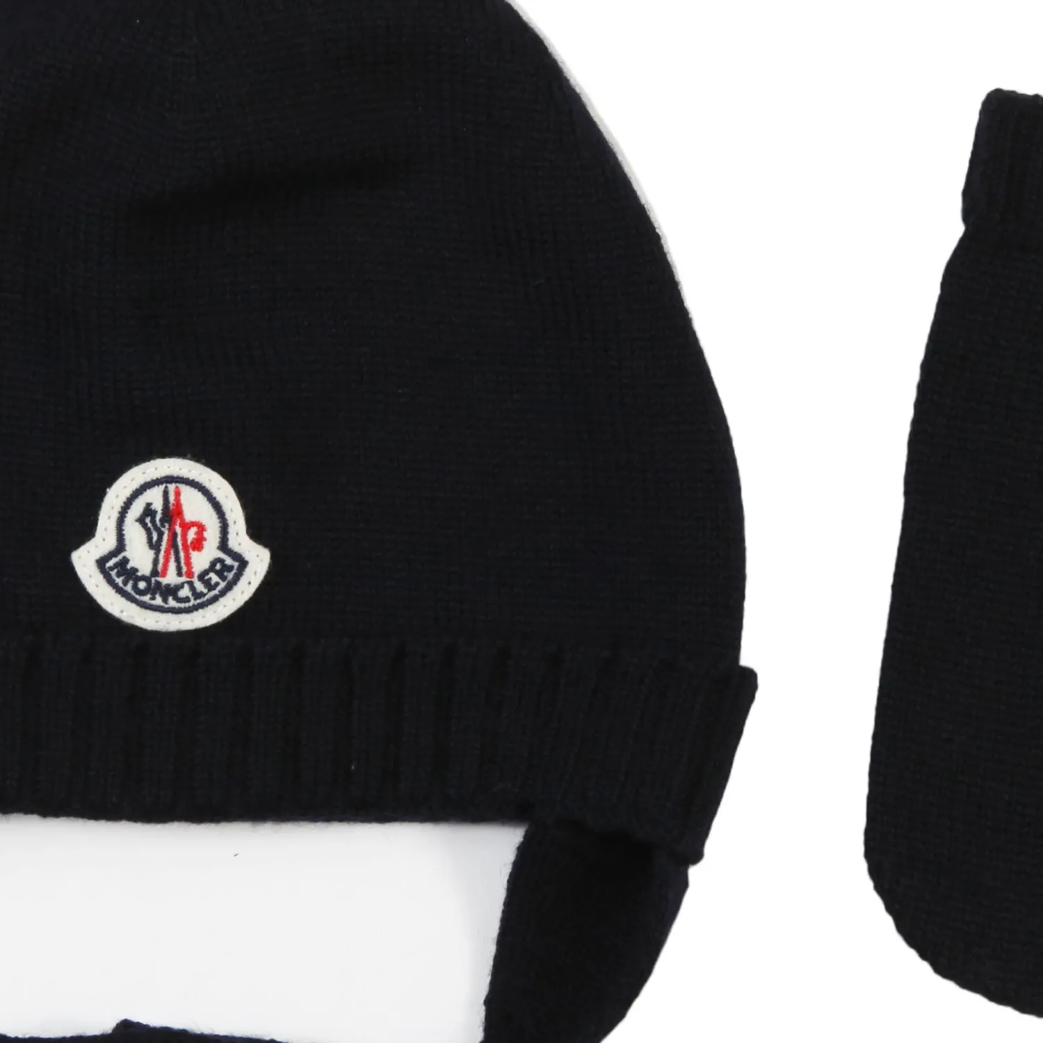 Set Berretto E Guanti Moncler Blu Notte Baby