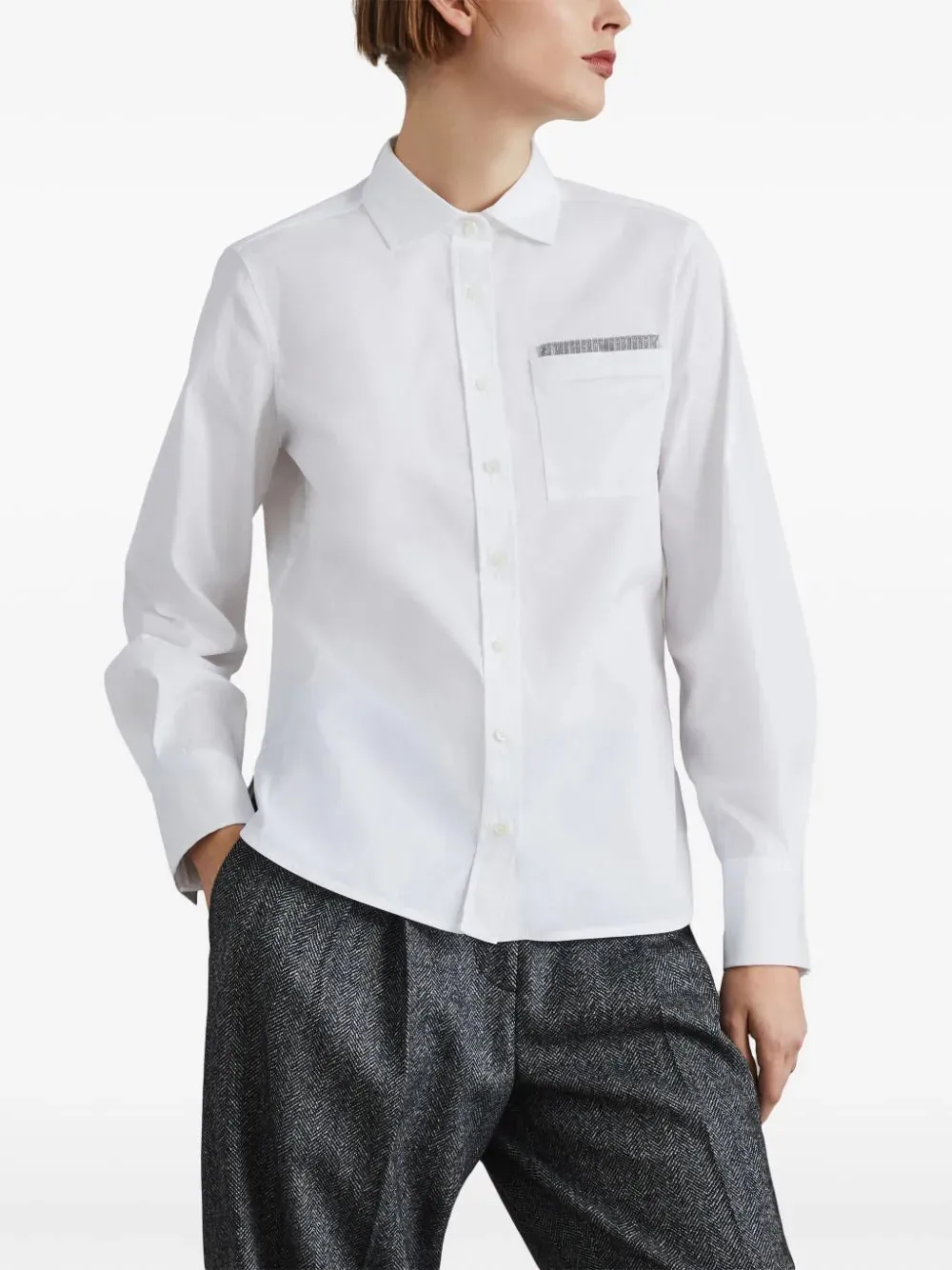 Shirt Brunello Cucinelli con dettaglio monili
