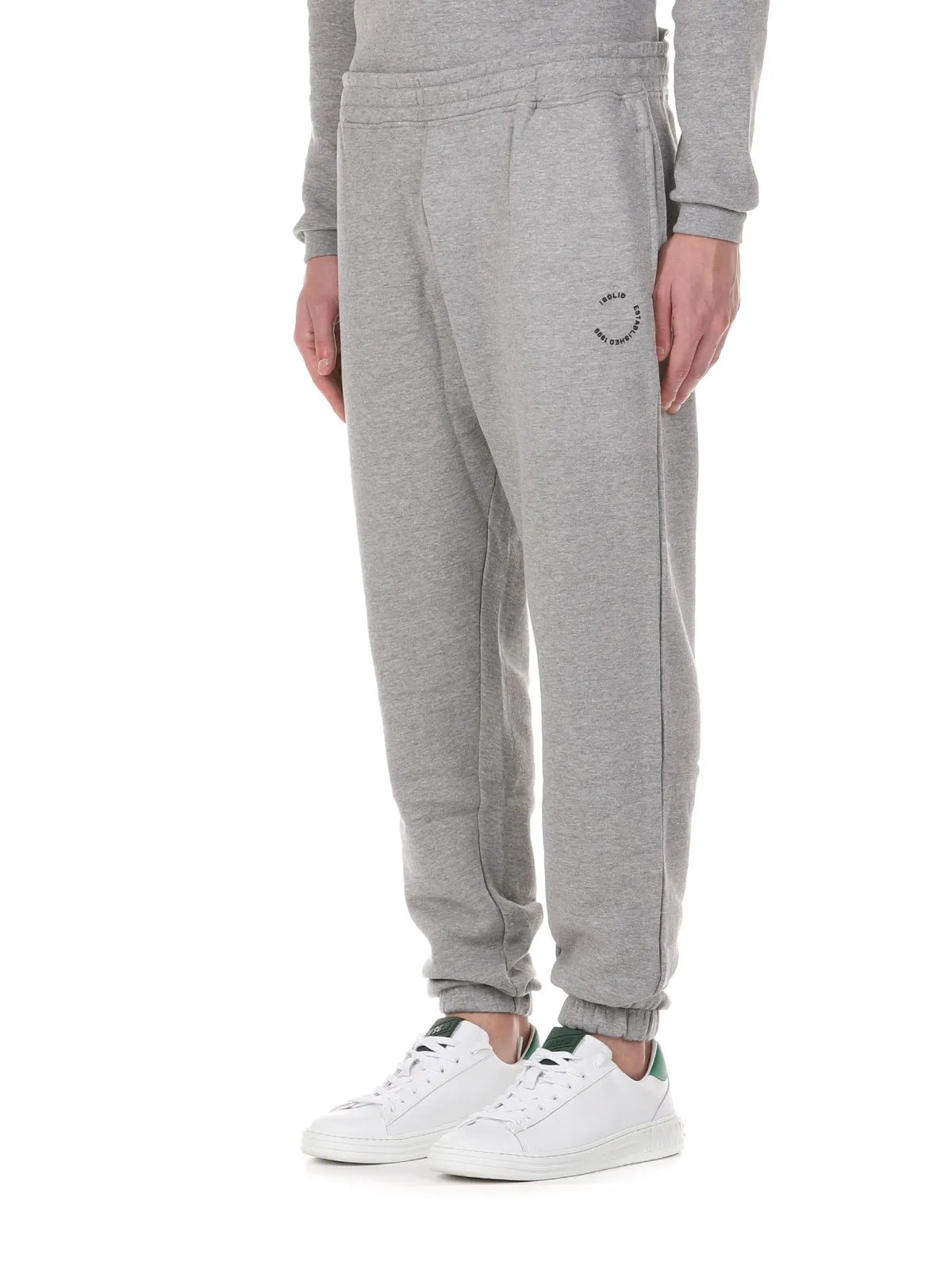 SOLID   PANTALONE TUTA GRIGIO CON LOGO FRONTALE