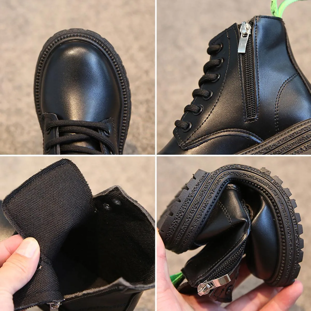 Stivaletti autunnali per bambini Stivaletti corti con cerniera laterale alla moda per bambini Piattaforma per bambini Fondo spes