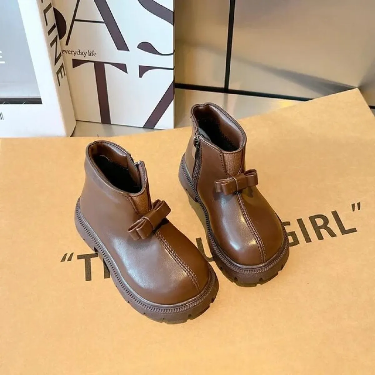 Stivaletti Bowknot alla moda Scarpe da principessa per ragazze Nuovo 2024 Stivaletti semplici antiscivolo per bambini Stivali ca