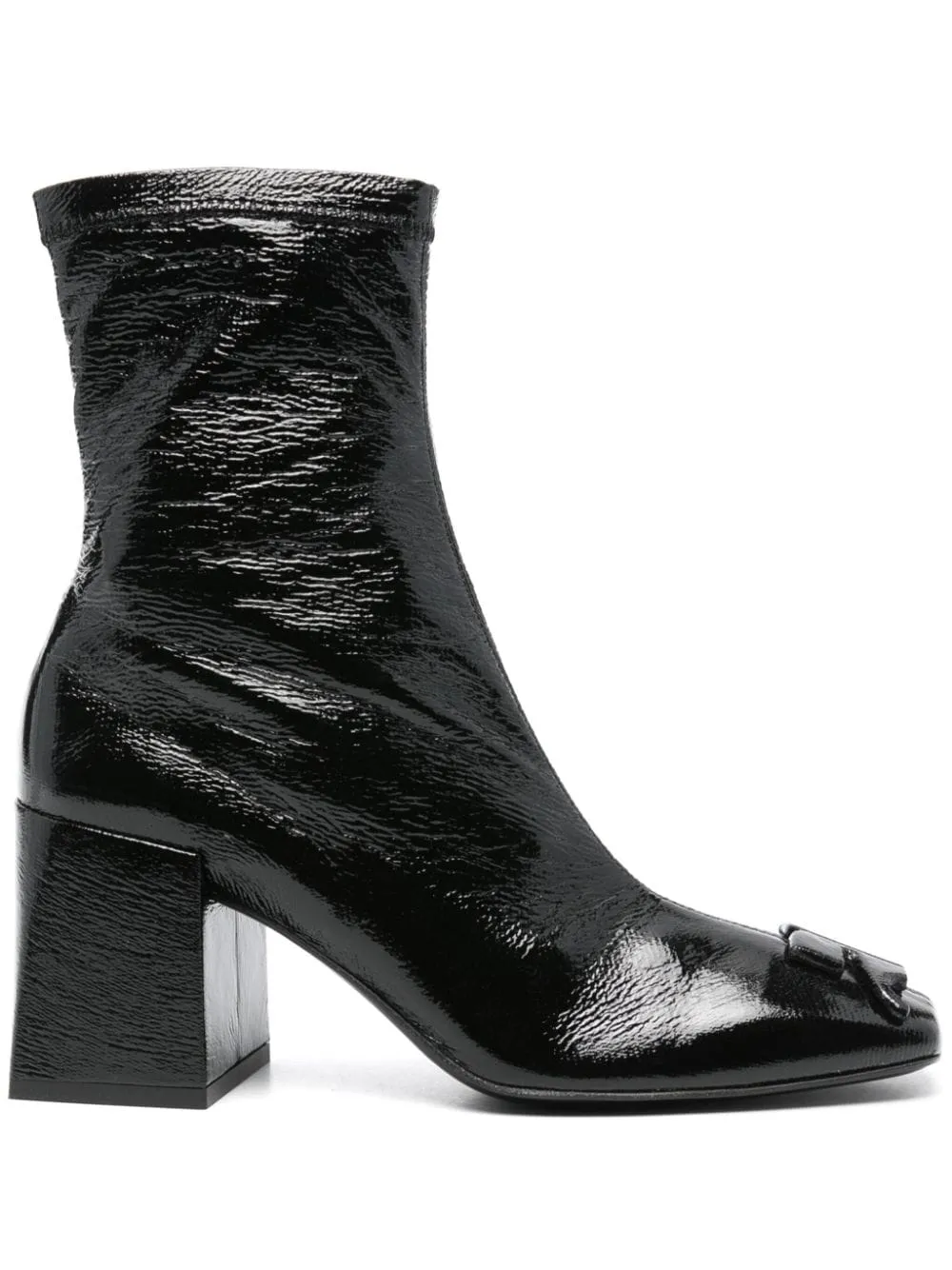 Stivaletti con applicazione logo in nero Courrèges - donna
