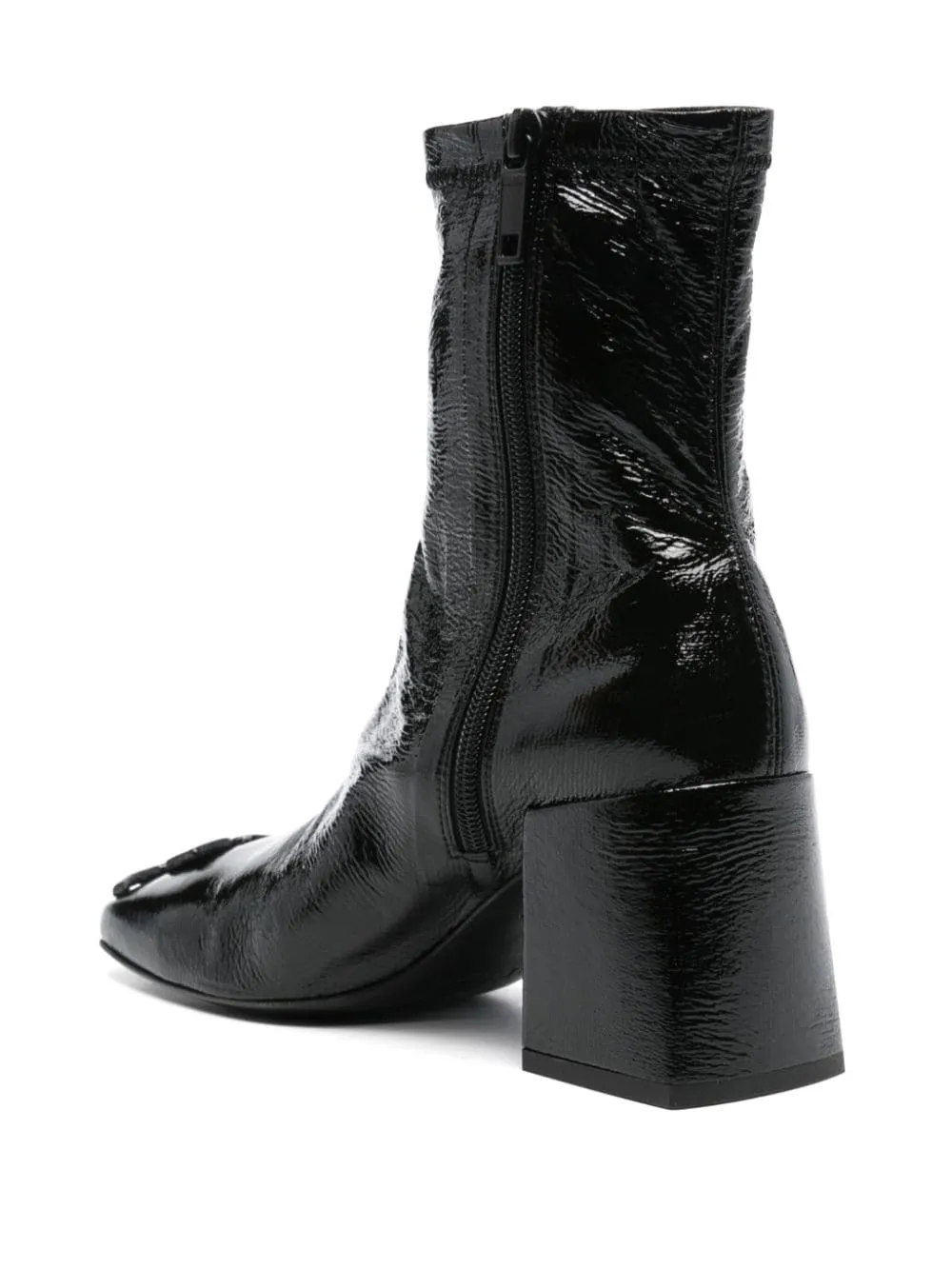 Stivaletti con applicazione logo in nero Courrèges - donna