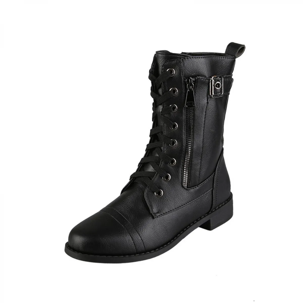 Stivaletti con zip autunnali da donna Stivaletti con fibbia nuovi originali da donna Moda femminile Appartamenti casual Calzatur