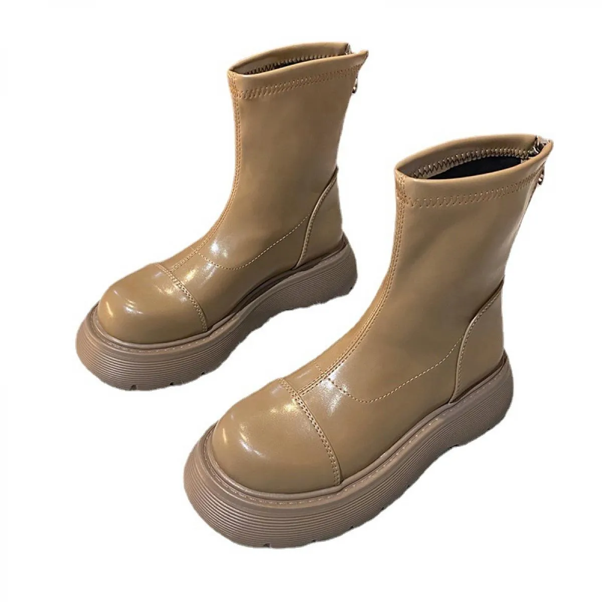 Stivaletti Donna Primavera e Autunno 2022 New Net Red Fashion Cento Muffin Fondo spesso Autunno Sottile Stivaletti marea