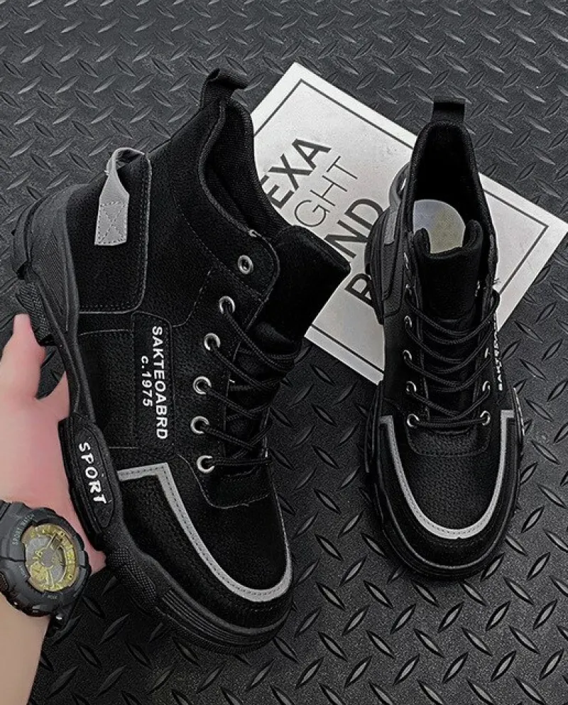 Stivali da uomo allaperto Scarpe alte con piattaforma da lavoro Stivaletti da moto Stivaletti antiscivolo da escursionismo all
