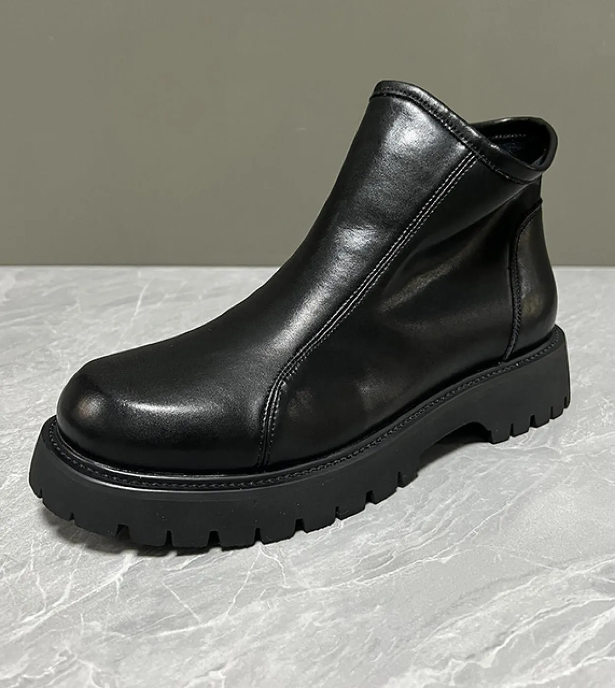 Stivali da uomo bianchi Stivali da uomo Chelsea da uomo con suola spessa Stivaletti da uomo in gomma con zip Stivali da uomo ner