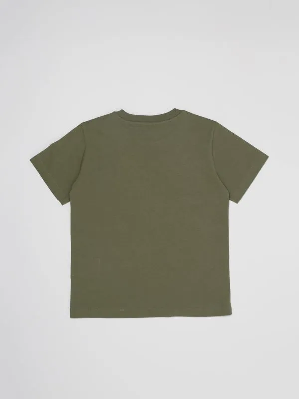 T-shirt bambino Moncler in cotone con stampa logo Verde