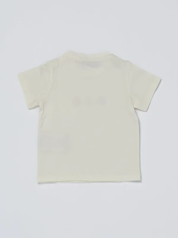 T-shirt bambino Moncler in cotone stretch con logo Bianco